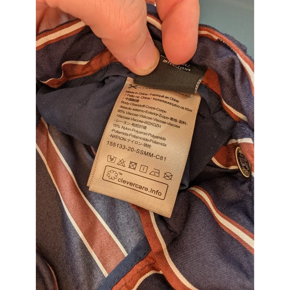 Scotch & Soda Mens Striped Drawstring Shorts Navy Brown 34 Cuffed Old Money‎
